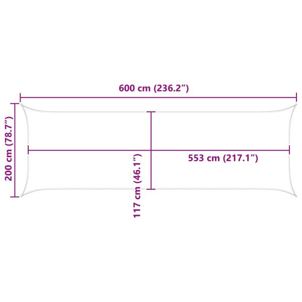 Слънчево платно за сянка Светлосив и бял 6 x 2 m