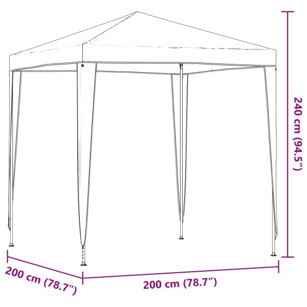 Парти шатър 200 x 200 x 240 см Светлосиво Полиетилен и стомана