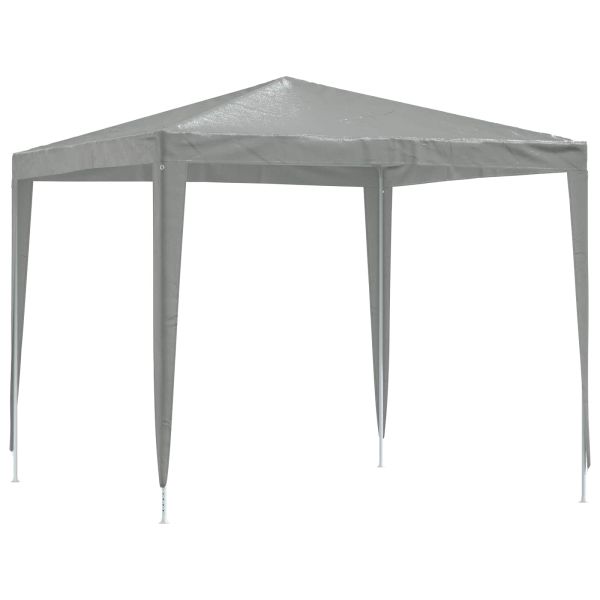 Парти шатър 250 x 250 x 240 см Светлосиво Полиетилен и стомана