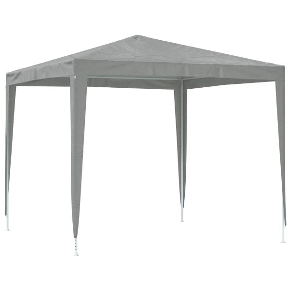 Парти шатър 250 x 250 x 240 см Светлосиво Полиетилен и стомана