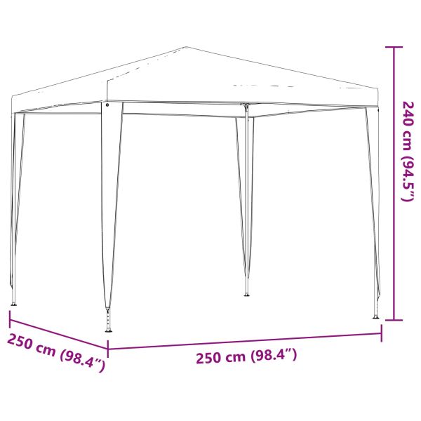 Парти шатър 250 x 250 x 240 см Светлосиво Полиетилен и стомана
