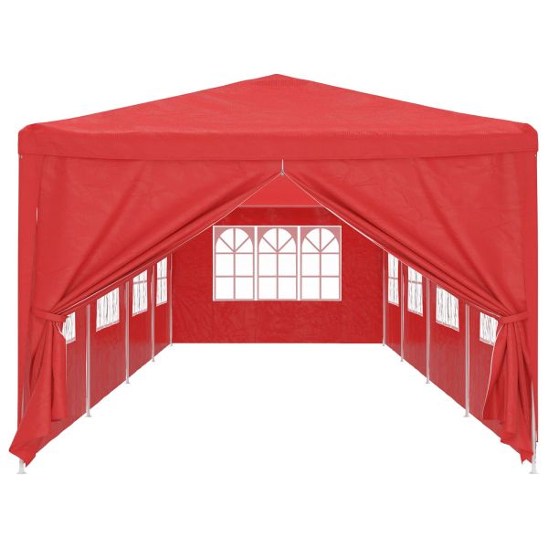 Парти шатър 1200 x 300 x 255 см Червено Полиетилен и стомана