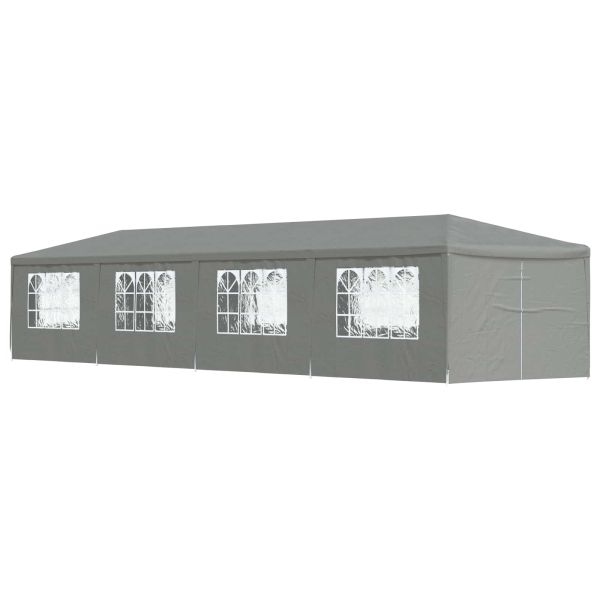 Парти шатър 1200 x 300 x 255 см Светлосиво Полиетилен и стомана