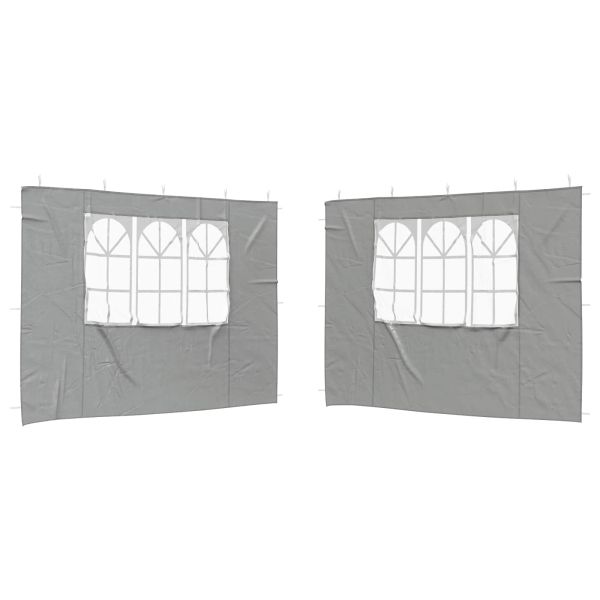 Стена на палатка за парти 2 pcs 300 x 195 см Светлосиво
