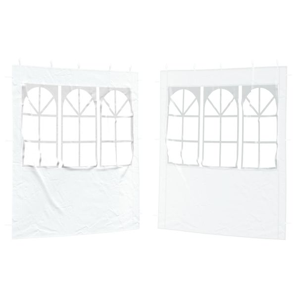Стена на палатка за парти 2 pcs 200 x 195 см Бяло