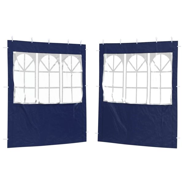 Стена на палатка за парти 2 pcs 200 x 195 см Синьо