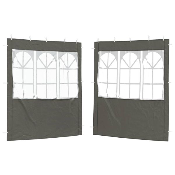 Стена на палатка за парти 2 pcs 200 x 195 см Антрацит