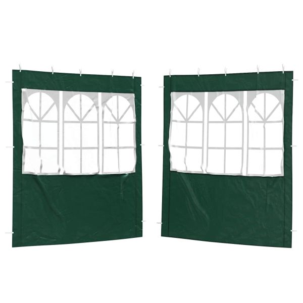 Стена на палатка за парти 2 pcs 200 x 195 см Зелено