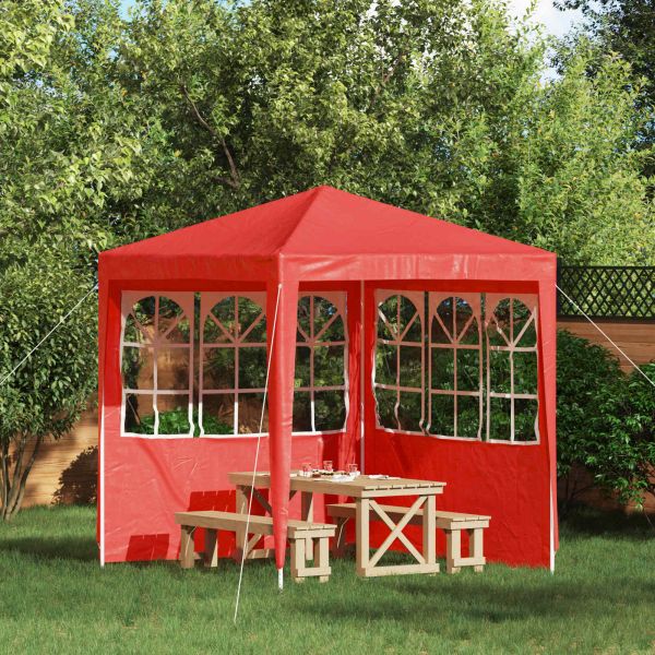 Стена на палатка за парти 2 pcs 200 x 195 см Червено