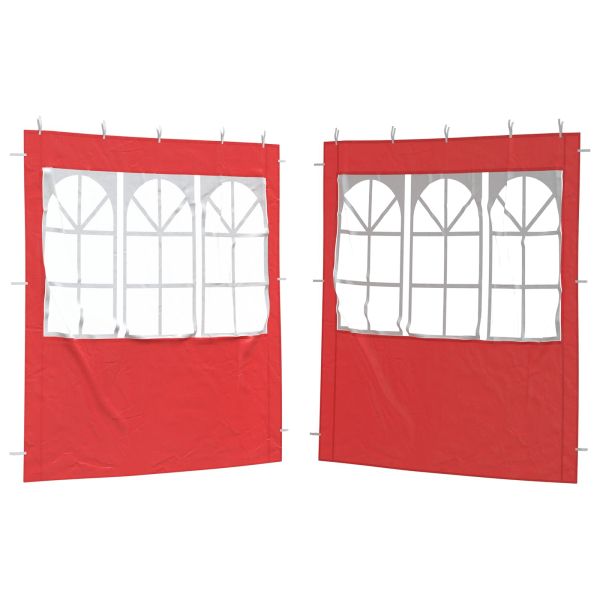 Стена на палатка за парти 2 pcs 200 x 195 см Червено