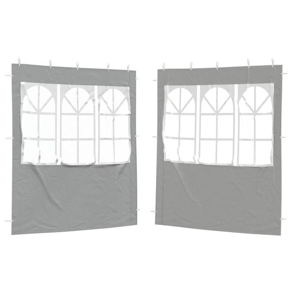 Стена на палатка за парти 2 pcs 200 x 195 см Светлосиво