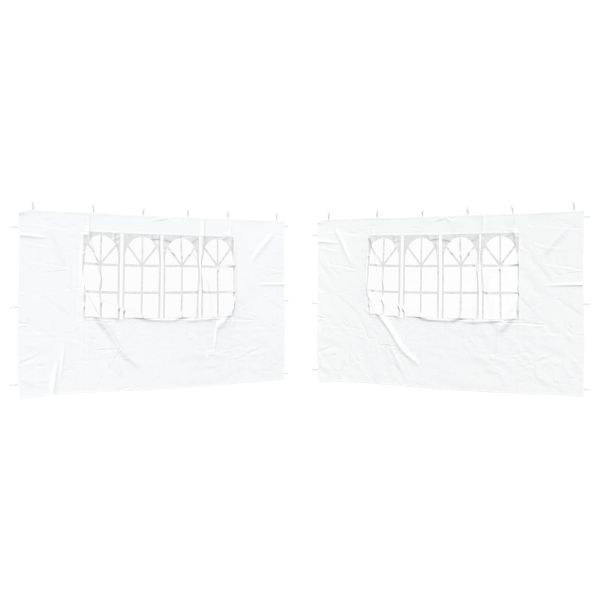 Стена на палатка за парти 2 pcs 400 x 195 см Бяло
