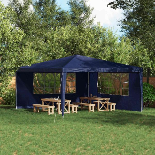 Стена на палатка за парти 2 pcs 400 x 195 см Синьо