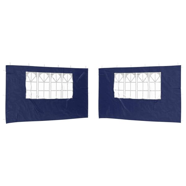 Стена на палатка за парти 2 pcs 400 x 195 см Синьо