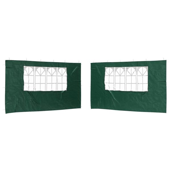 Стена на палатка за парти 2 pcs 400 x 195 см Зелено