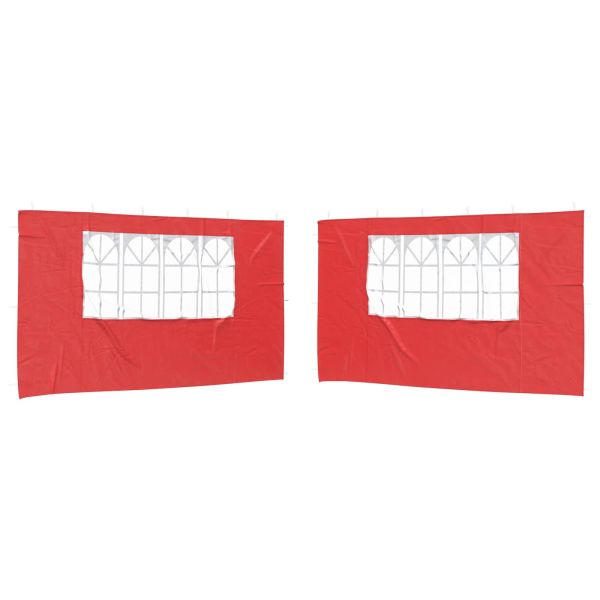 Стена на палатка за парти 2 pcs 400 x 195 см Червено