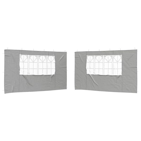 Стена на палатка за парти 2 pcs 400 x 195 см Светлосиво