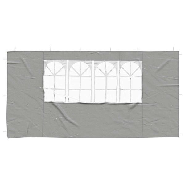 Стена на палатка за парти 2 pcs 400 x 195 см Светлосиво