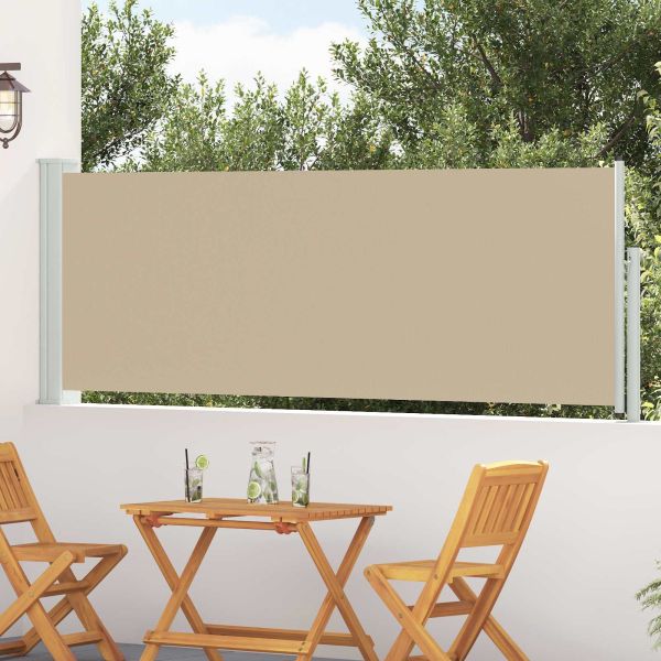Сгъваема странична перголка Бежово 300 x 100 cm Полиестер