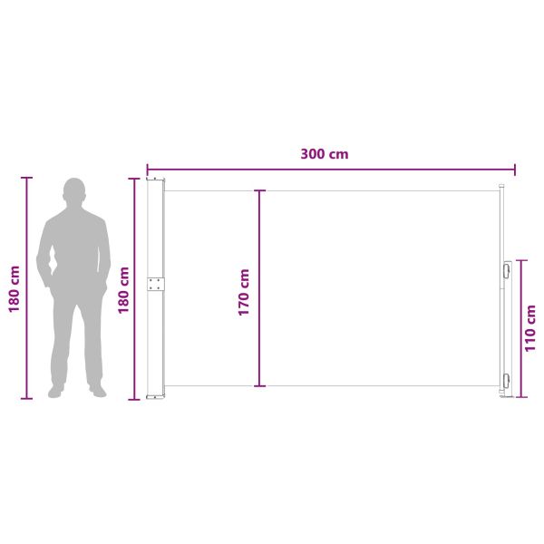 Сгъваема странична перголка Таупе 300 x 180 cm Полиестер