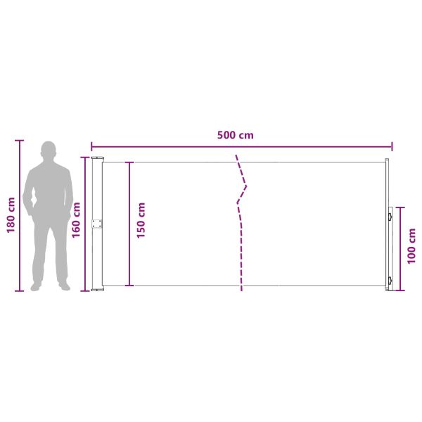 Сгъваема странична перголка Антрацит 500 x 160 cm Полиестер