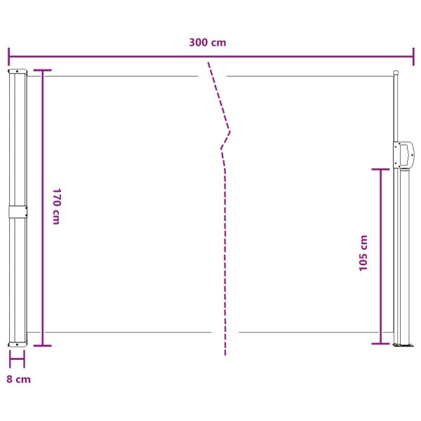 Сгъваема странична перголка Кремаво 300 x 170 cm Полиестер