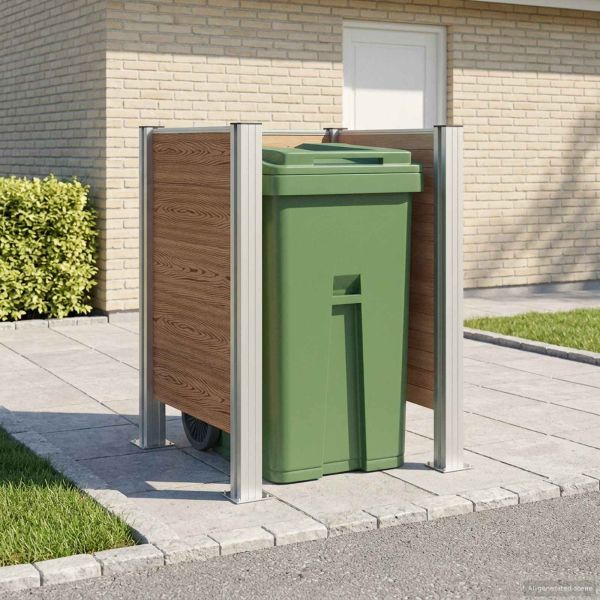 Оградка за кошче Кафяво 85 x 85 x 115 см Алуминий и WPC