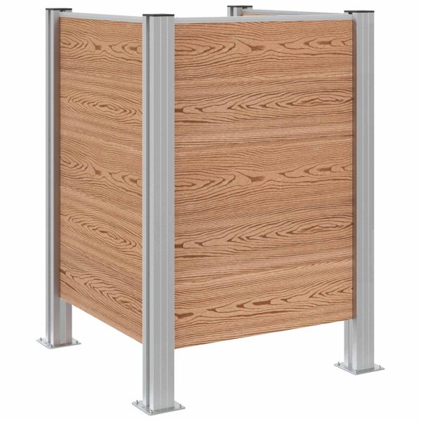 Оградка за кошче Кафяво 85 x 85 x 115 см Алуминий и WPC