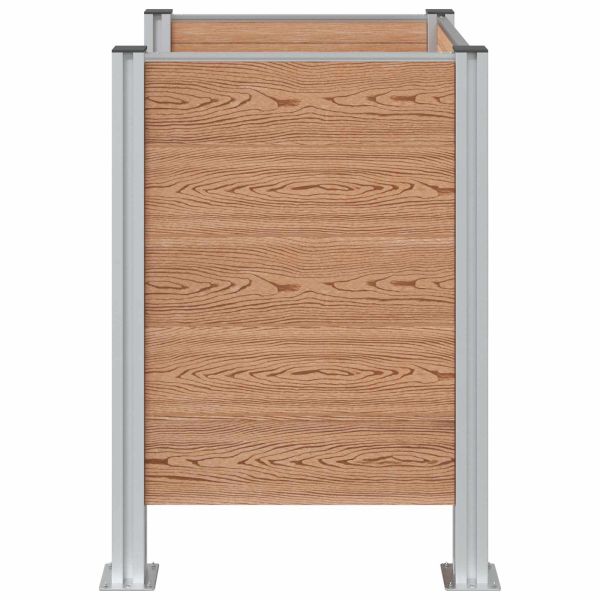 Оградка за кошче Кафяво 85 x 85 x 115 см Алуминий и WPC