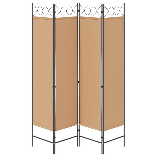 4-панелна преграда Бежово 160 x 180 cm Текстил
