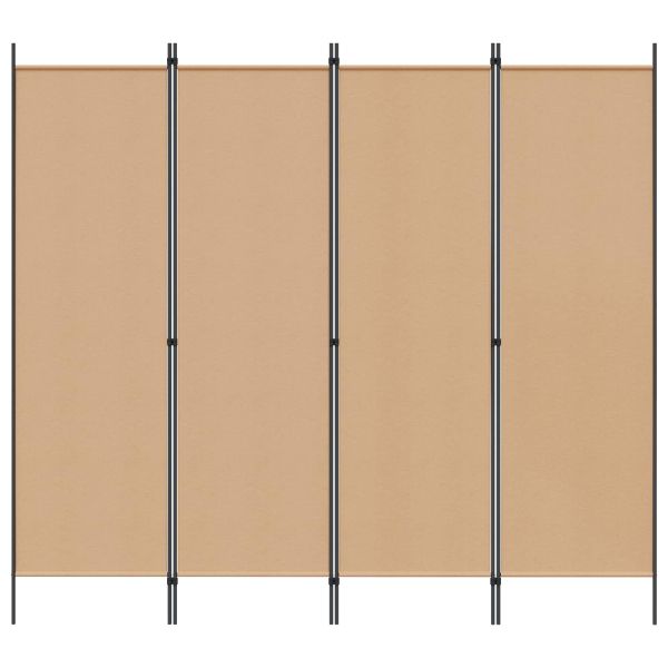 4-панелна преграда Бежово 200 x 180 cm Текстил