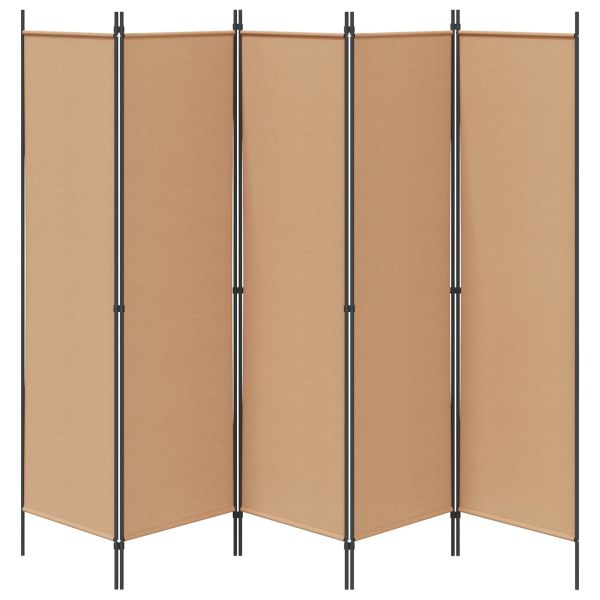 5-панелна преграда Бежово 250 x 180 cm Текстил