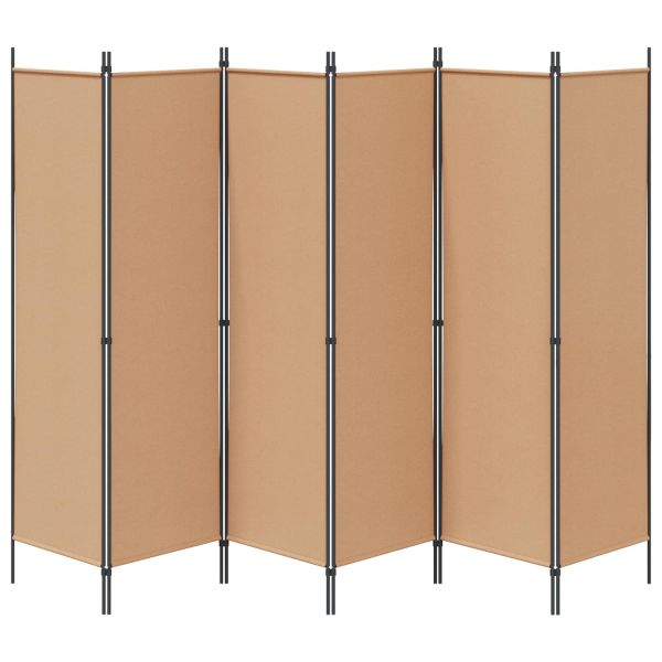 Делител за стая с 6 панела Бежово 300 x 180 cm Текстил