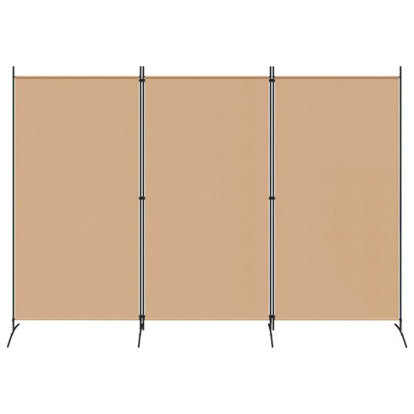 3-панелен параван Бежово 260 x 180 cm Текстил