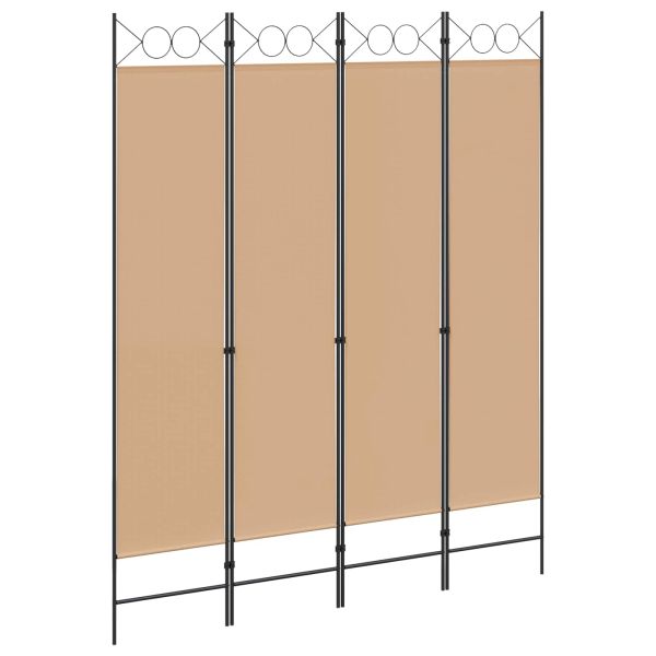 4-панелна преграда Бежово 160 x 200 cm Текстил