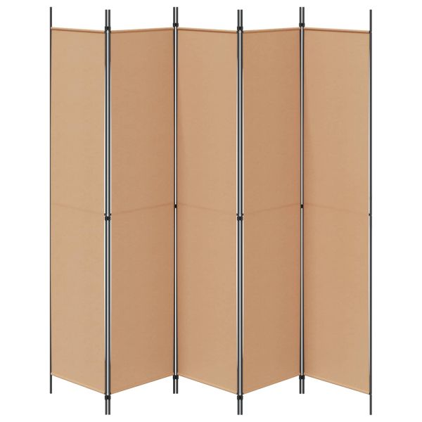 5-панелна преграда Бежово 250 x 220 cm Текстил