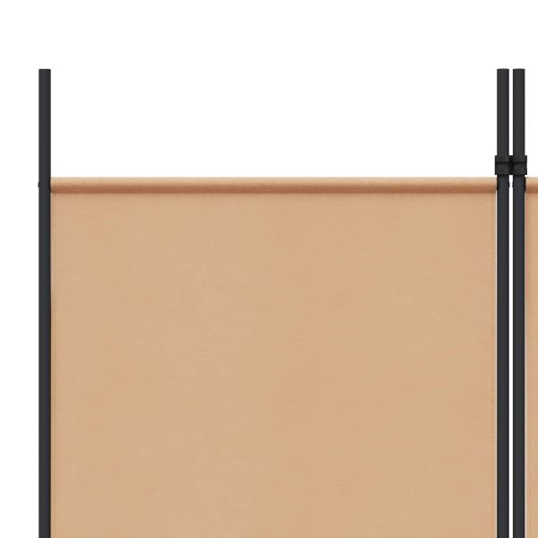 Делител за стая с 6 панела Бежово 300 x 220 cm Текстил