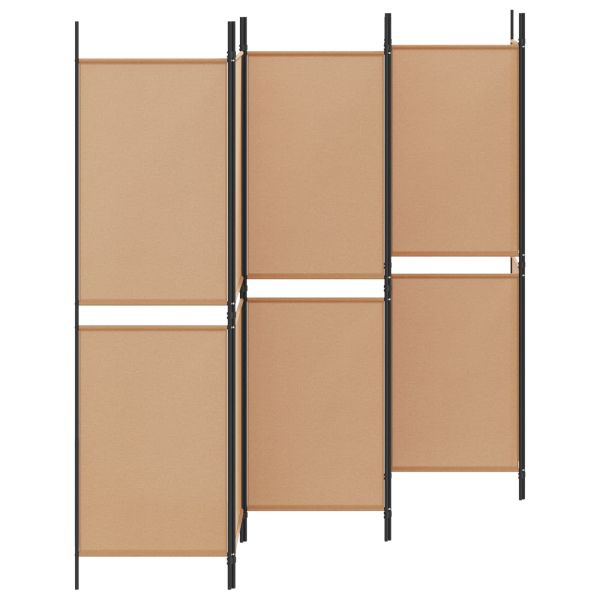 Делител за стая с 6 панела Бежово 300 x 180 cm Текстил