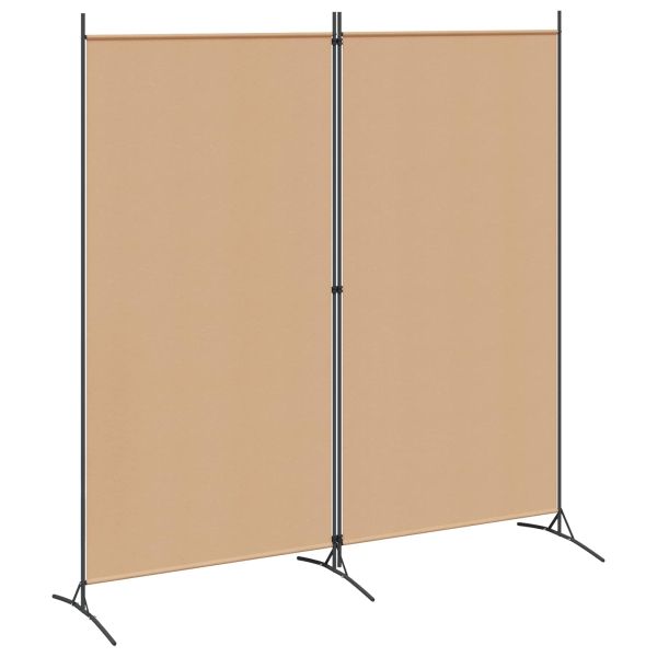 Разделител на стая с 2 панели Бежово 175 x 180 cm Текстил
