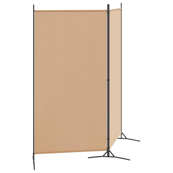 Разделител на стая с 2 панели Бежово 175 x 180 cm Текстил