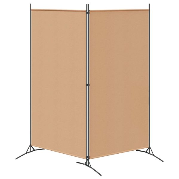 Разделител на стая с 2 панели Бежово 175 x 180 cm Текстил