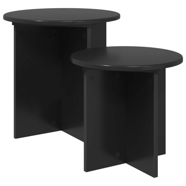 Комплект помощни маси 2 pcs Черен дъб Инженерен дървен материал