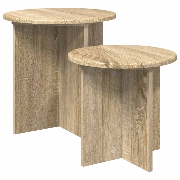 Комплект помощни маси със съхранение 2 pcs Дъб сонома