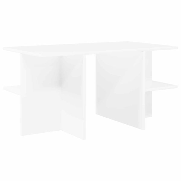 Масичка за кафе Бяло 87 x 50 x 45 см Инженерен дървен материал