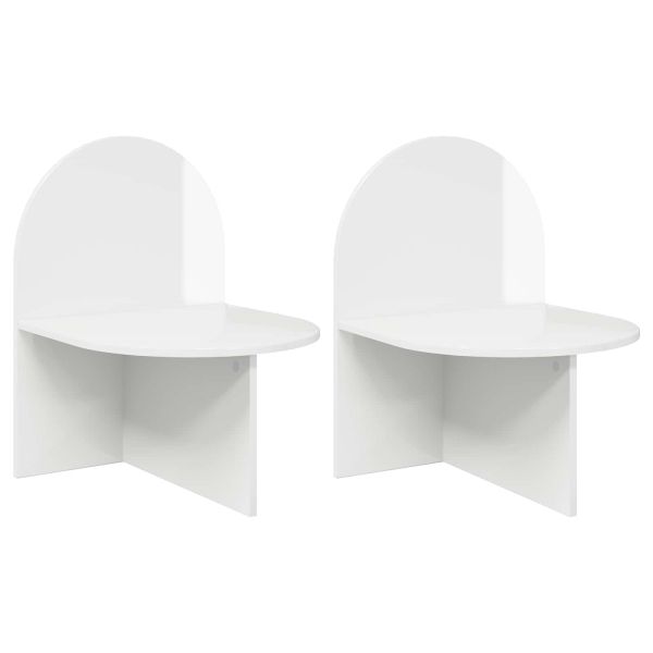 Нощно шкафче 2 pcs Бял гланц 48 x 49 x 65 см