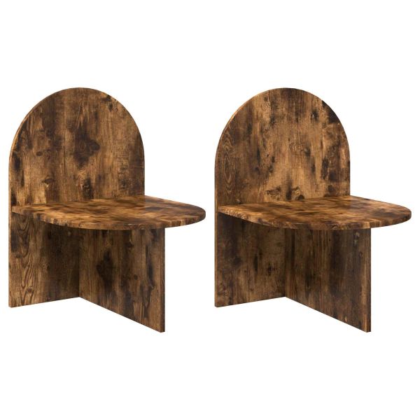 Нощно шкафче 2 pcs Опушен дъб 48 x 49 x 65 см