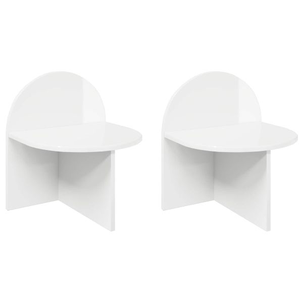 Нощно шкафче 2 pcs Бял гланц 40 x 35,5 x 45,5 см