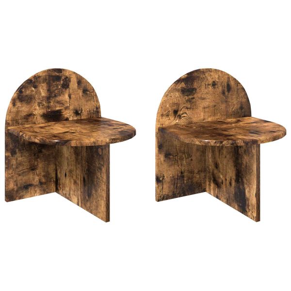 Нощно шкафче 2 pcs Опушен дъб 40 x 35,5 x 45,5 см