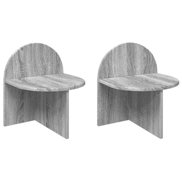 Нощно шкафче 2 pcs Сива сонома 40 x 35,5 x 45,5 см
