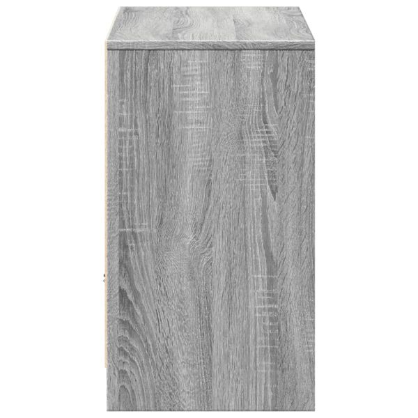 ТВ шкаф с LED, сив сонома, 91x34x61 см, инженерно дърво